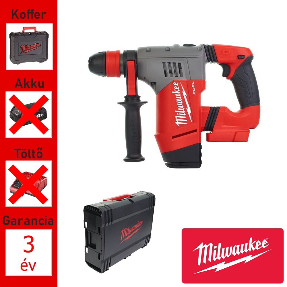 Milwaukee 18V fúrókalapács géptest 4J SDS+, kofferban
